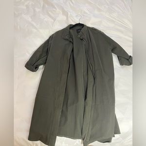 Army green trench coat
